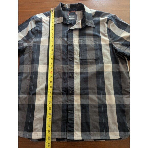 Merrell Shirt Mens Large Plaid Fall Outdoor Hiking Short Sleeve Button Up - Picture 6 of 6